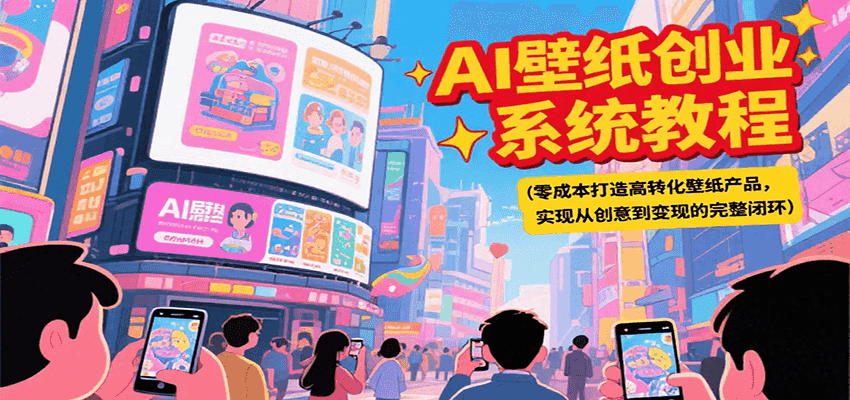 AI壁纸创业系统教程，零成本打造高转化壁纸产品，实现从创意到变现的完整闭环-AIPOD