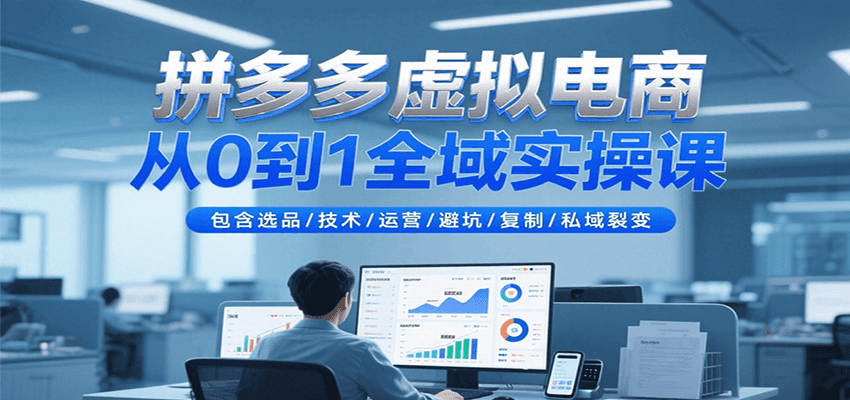 拼多多虚拟电商从0到1全域实操课，包含选品/技术/运营/避坑/复制/私域裂变-AIPOD