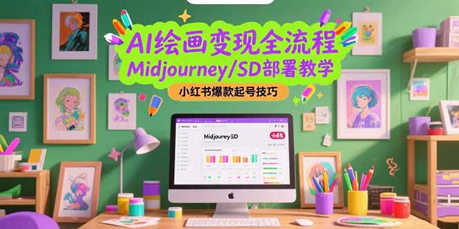 AI绘画变现全流程，Midjourney/SD部署教学，小红书爆款起号技巧-AIPOD