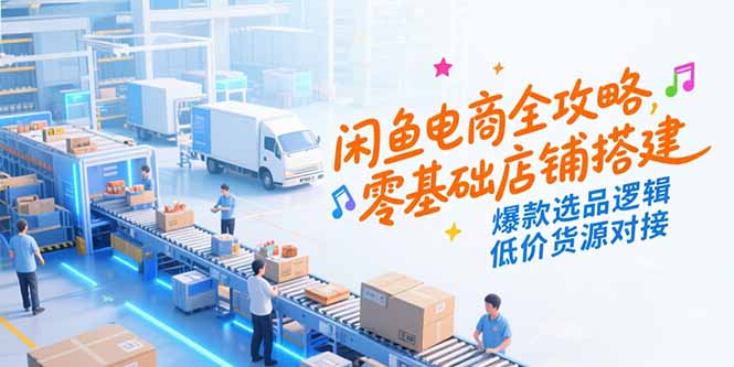 闲鱼电商全攻略，零基础店铺搭建，爆款选品逻辑，低价货源对接-AIPOD