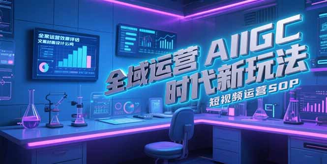 全域运营AIGC时代新玩法，文案封面设计公式，短视频运营SOP-AIPOD