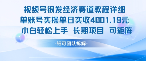 视频号银发经济赛道单账号实操单日实收1k+，小白轻松上手长期项目-AIPOD