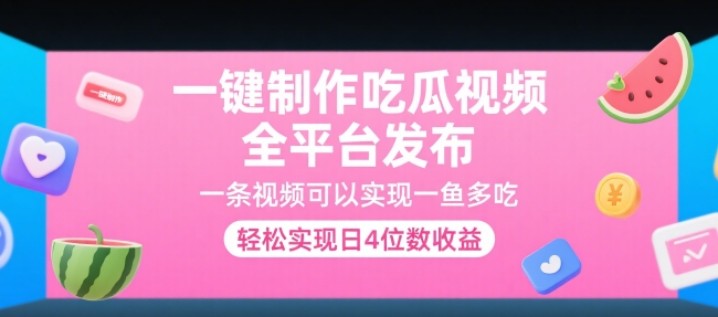 一键制作吃瓜视频，全平台发布，一条视频可以实现一鱼多吃，轻松实现日4位数收益-AIPOD