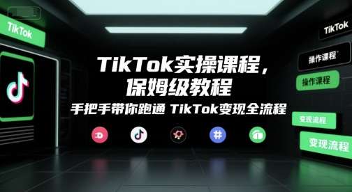 TikTok实操课程，保姆级教程，手把手带你跑通TikTok变现全流程-AIPOD