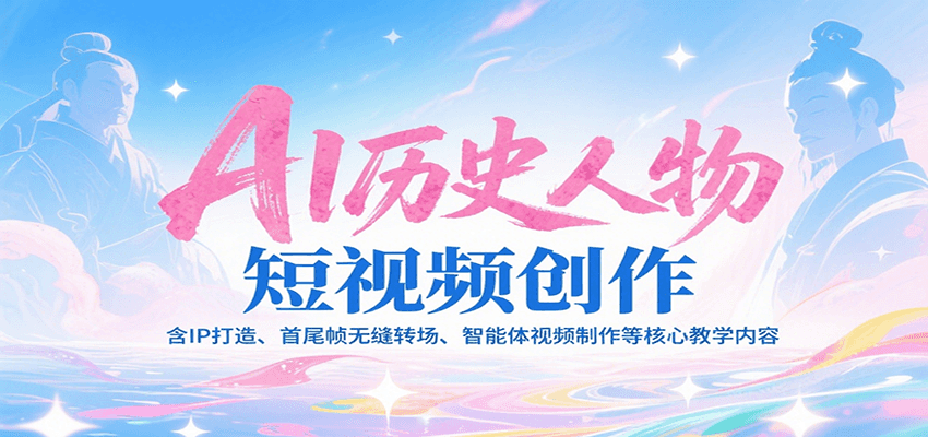 AI历史人物短视频创作，含IP打造、首尾帧无缝转场、智能体视频制作等核心教学内容-AIPOD