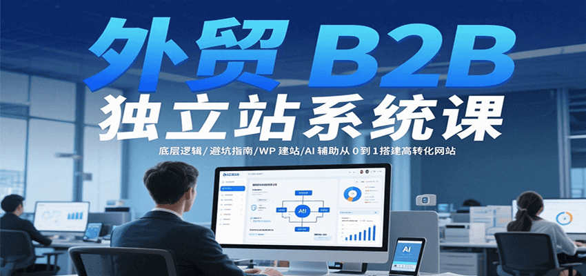 外贸B2B独立站系统课：底层逻辑/避坑指南/WP建站/AI辅助从0到1搭建高转化网站-AIPOD