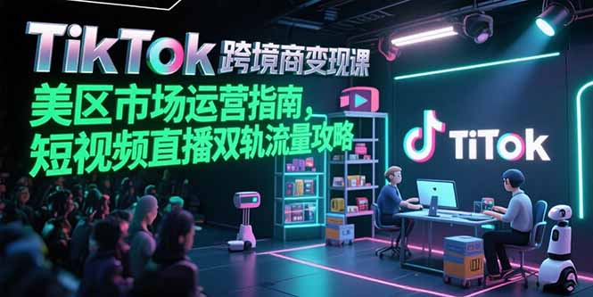 TikTok跨境电商变现课，美区市场运营指南，短视频直播双轨流量攻略-AIPOD