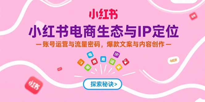 小红书电商生态与IP定位，账号运营与流量密码，爆款文案与内容创作-AIPOD
