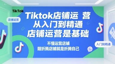 Tiktok店铺运营从入门到精通，店铺运营是基础，不懂运营店铺，瞎折腾店铺就是折腾自己-AIPOD