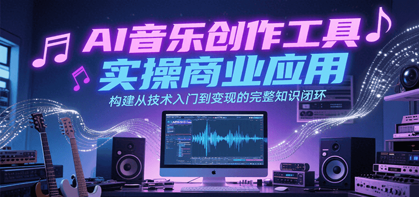 AI音乐创作工具实操商业应用，构建从技术入门到变现的完整知识闭环-AIPOD