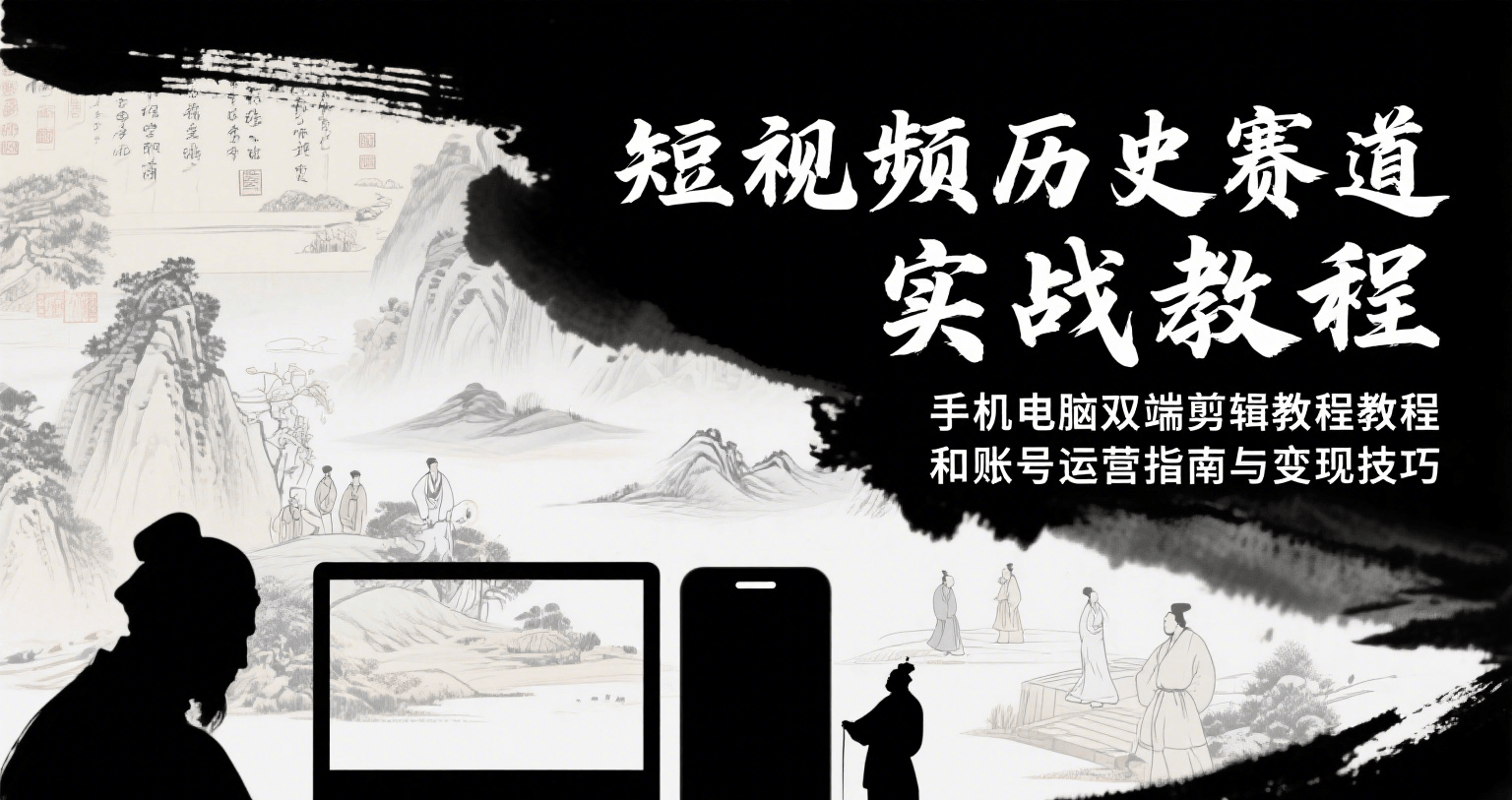 短视频历史赛道实战教程，手机电脑双端剪辑教程和账号运营指南与变现技巧-AIPOD