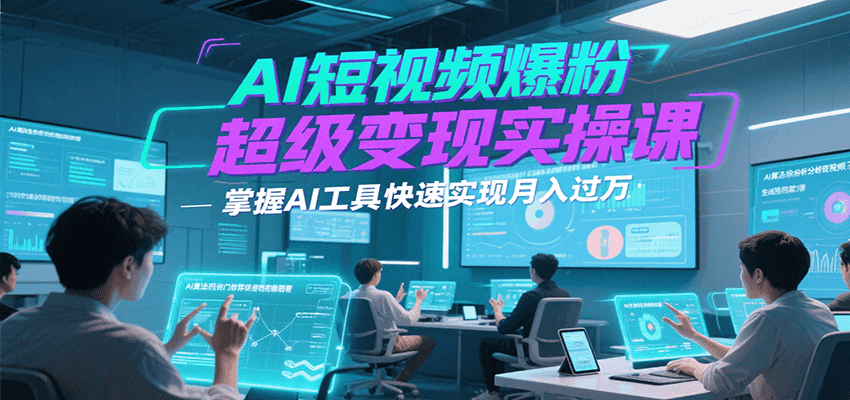 AI短视频爆粉超级变现实操课，掌握AI工具快速实现月入过万-AIPOD