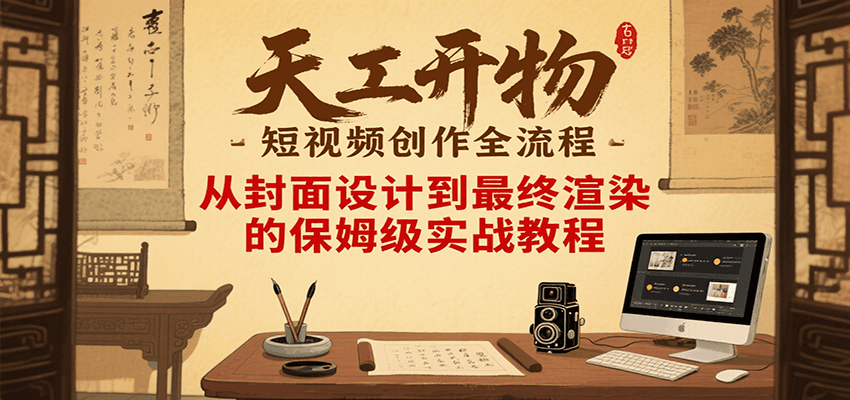 天工开物短视频创作全流程，从封面设计到最终渲染的保姆级实战教程-AIPOD