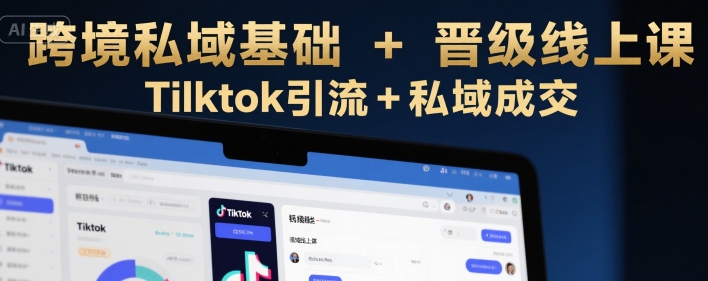 跨境私域基础+晋级线上课，Tilktok引流+私域成交-AIPOD