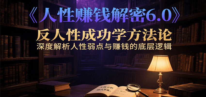 人性赚钱解密6.0，反人性成功学方法论，深度解析人性弱点与赚钱的底层逻辑-AIPOD