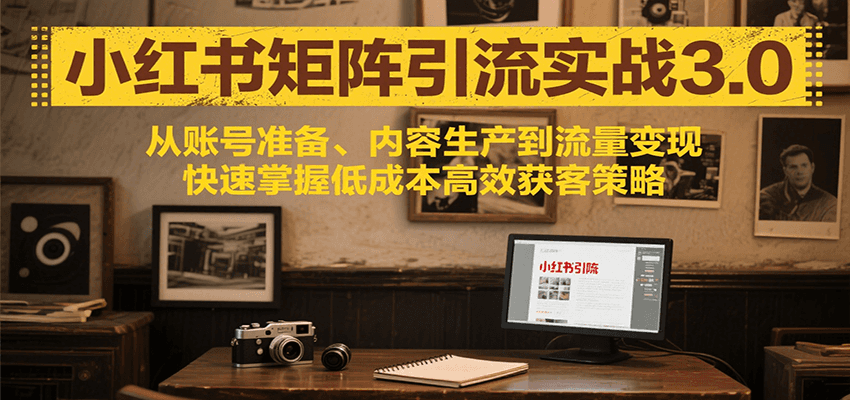 小红书矩阵引流3.0，从账号准备、内容生产到流量变现，快速掌握低成本高效获客策略-AIPOD