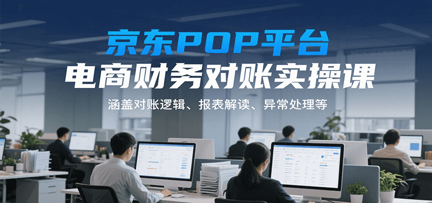 京东POP平台电商财务对账实操课，涵盖对账逻辑、报表解读、异常处理等-AIPOD