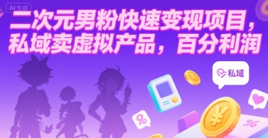 二次元男粉快速变现项目，私域卖虚拟产品，百分利润-AIPOD