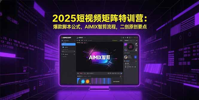 2025短视频矩阵特训营：爆款脚本公式，AIMIX智剪流程，二创原创要点-AIPOD