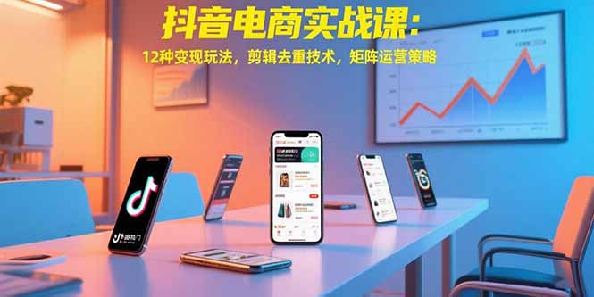 抖音电商实战课：12种变现玩法，剪辑去重技术，矩阵运营策略-AIPOD