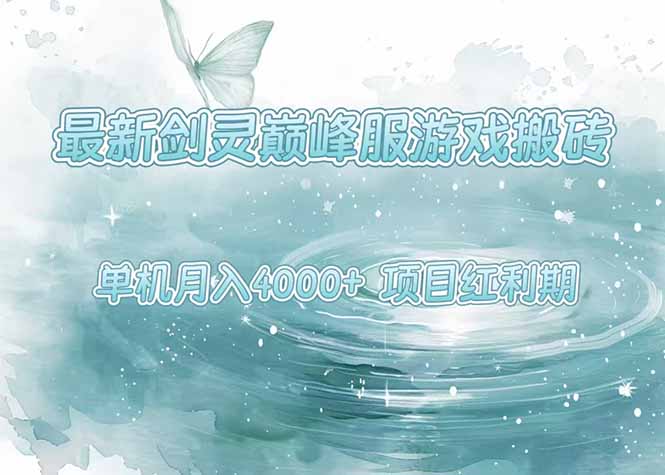 最新剑灵巅峰服游戏搬砖，项目红利期，单机稳定4000+操作简单好上手-AIPOD