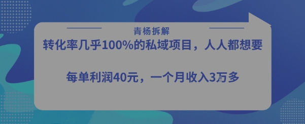 转化率最高的私域项目，每单利润40-50米，月入过1w-AIPOD