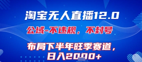 淘宝无人直播12.0，不封号，不违规，布局下半年旺季赛道，日入1k+(独家技术)-AIPOD