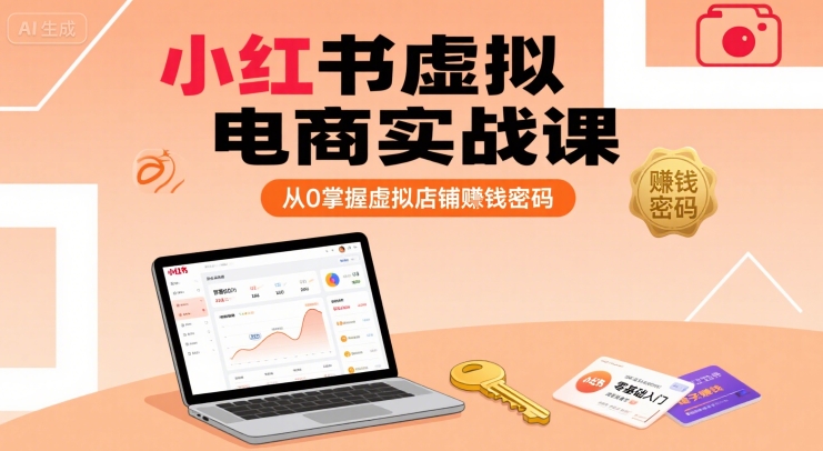 小红书虚拟电商实战课，从0掌握虚拟店铺賺钱密码-AIPOD