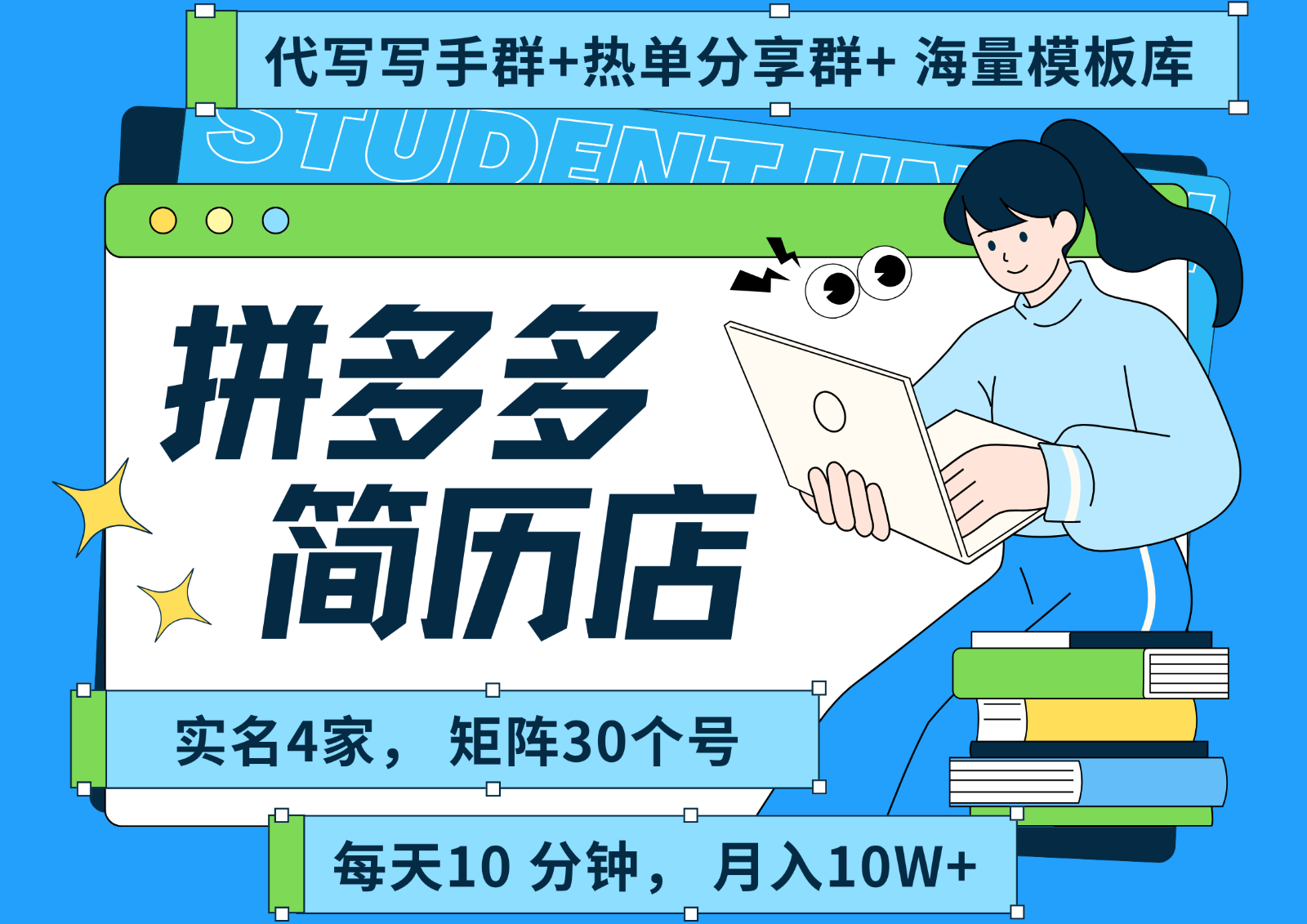 拼多多电商 拼多多 虚拟资料 简历 海报代写 全SOP流程 毫无保留分享（含后端资料）-AIPOD