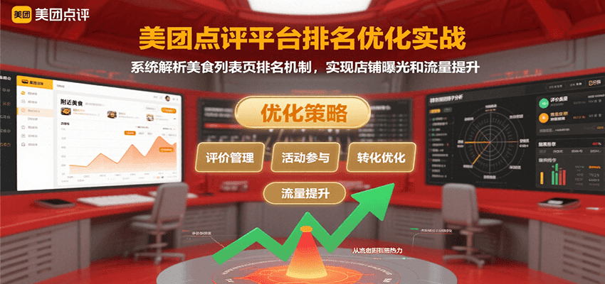 美团点评平台排名优化实战，系统解析美食列表页排名机制，实现店铺曝光和流量提升-AIPOD