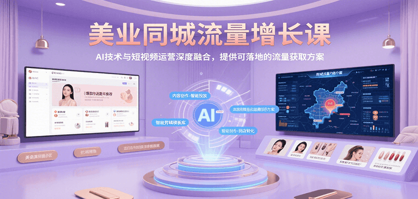 美业同城流量增长课，AI技术与短视频运营深度融合，提供可落地的流量获取方案-AIPOD