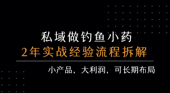 私域做钓鱼小药 每单利润3张+ 详细流程拆解-AIPOD