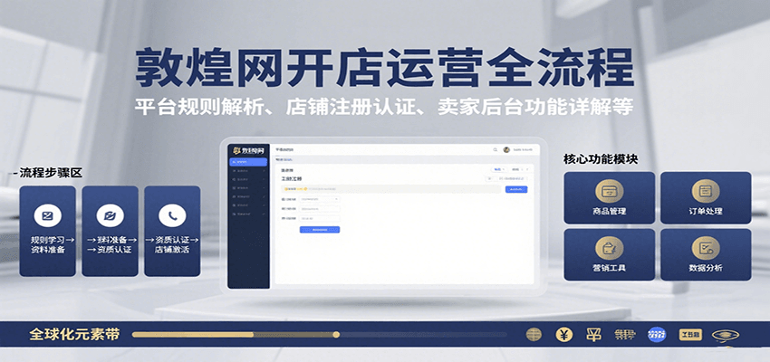 敦煌网开店运营全流程：平台规则解析、店铺注册认证、卖家后台功能详解等-AIPOD