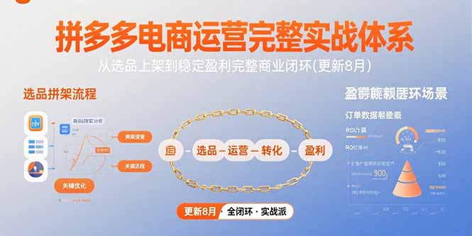 拼多多电商运营完整实战体系，从选品上架到稳定盈利完整商业闭环(更新8月)-AIPOD