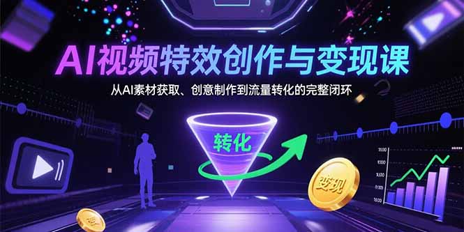AI视频特效创作与变现课：从AI素材获取、创意制作到流量转化的完整闭环-AIPOD