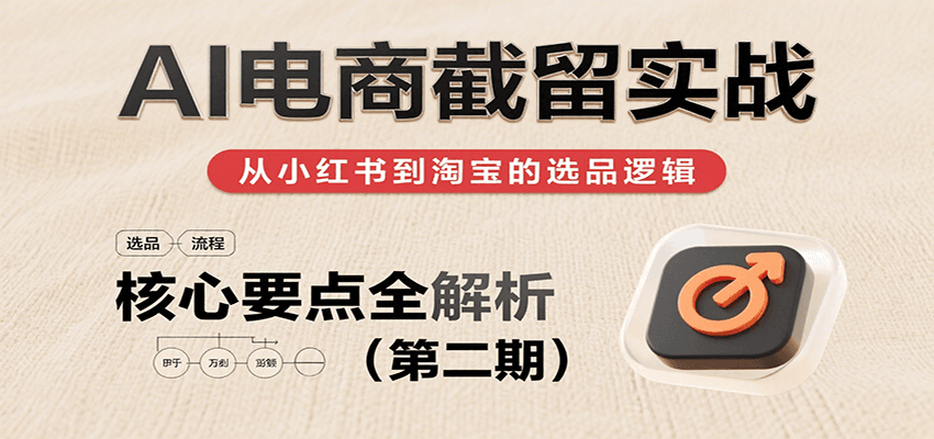 AI电商截留实战，小红书、淘宝等电商平台选品思路及核心要点（第二期）-AIPOD