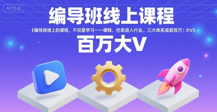 编导班线上课程，不仅是学习一门课程，更是进入一个行业，三大体系成就百万大V-AIPOD