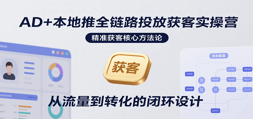 AD+本地推全链路投放获客实操营，快速掌握精准获客技巧，当天投放当天转化高效营销-亮剑学堂