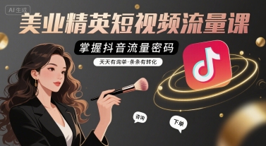 美业精英短视频流量课，掌握抖音流量密码，天天有询单，条条有转化-AIPOD