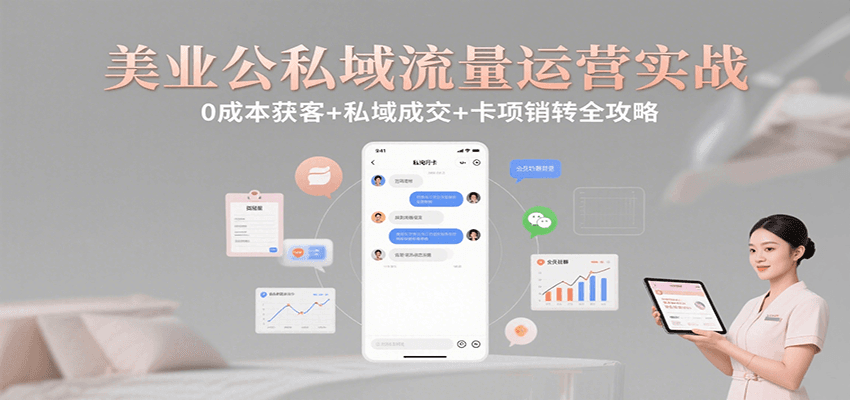 美业公私域流量运营实战：0成本获客+私域成交+卡项销转全攻略-亮剑学堂