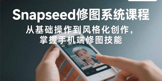Snapseed修图系统课程：从基础操作到风格化创作，掌握手机端修图技能-亮剑学堂