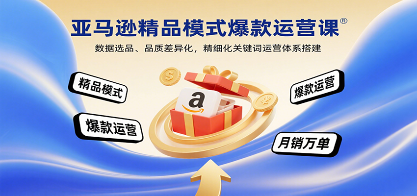 亚马逊精品模式爆款运营课：数据选品、品质差异化，精细化关键词运营体系搭建-亮剑学堂