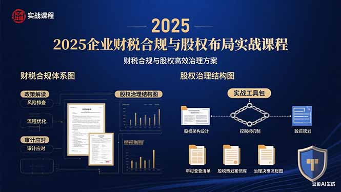 2025企业财税合规与股权布局的实战课程：财税合规与股权高效治理方案-极光库