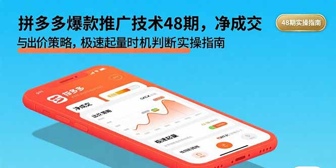 拼多多爆款推广技术48期，净成交与出价策略，极速起量时机判断实操指南-AIPOD