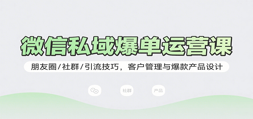 微信私域爆单运营课：朋友圈/社群/引流技巧，客户管理与爆款产品设计-AIPOD