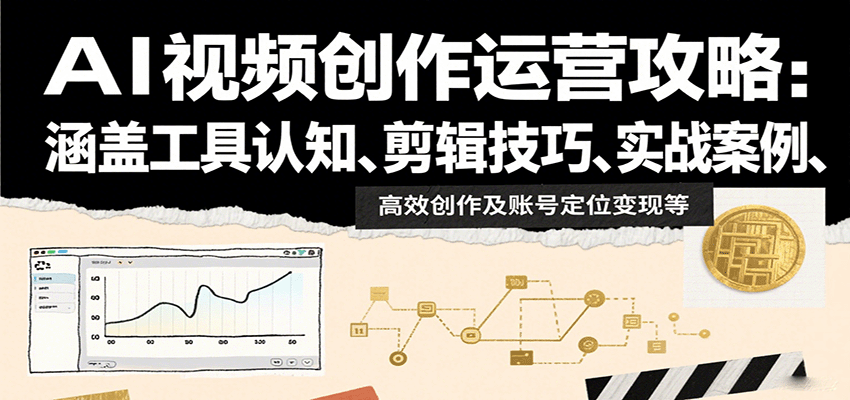 AI视频创作运营攻略：涵盖工具认知、剪辑技巧、实战案例、高效创作及账号定位变现等-AIPOD