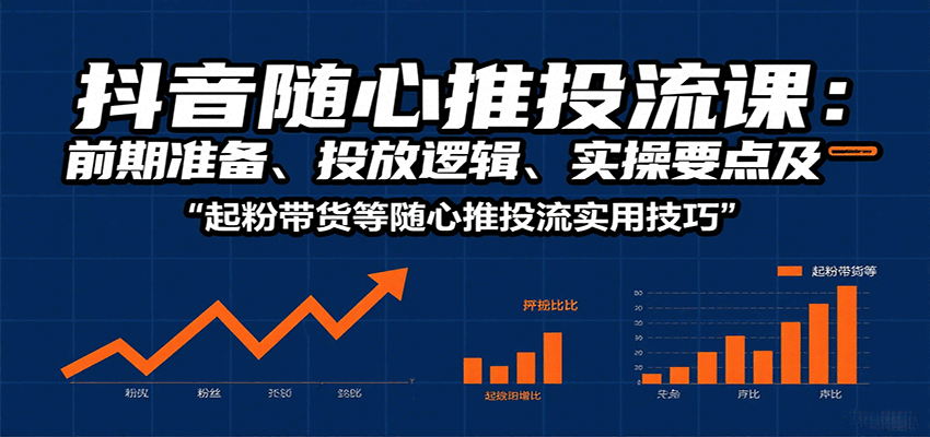 抖音随心推投流课：前期准备、投放逻辑、实操要点及起粉带货等随心推投流实用技巧-AIPOD