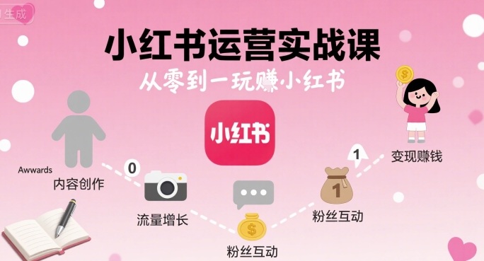 小红书运营实战课，从零到一玩賺小红书-AIPOD