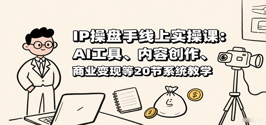 IP操盘手线上实操课：AI工具、内容创作、商业变现等20节系统教学-AIPOD