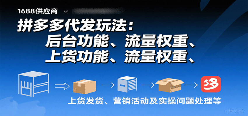 拼多多代发玩法：后台功能、流量权重、上货发货、营销活动及实操问题处理等-AIPOD